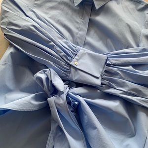 Zara long blue button down